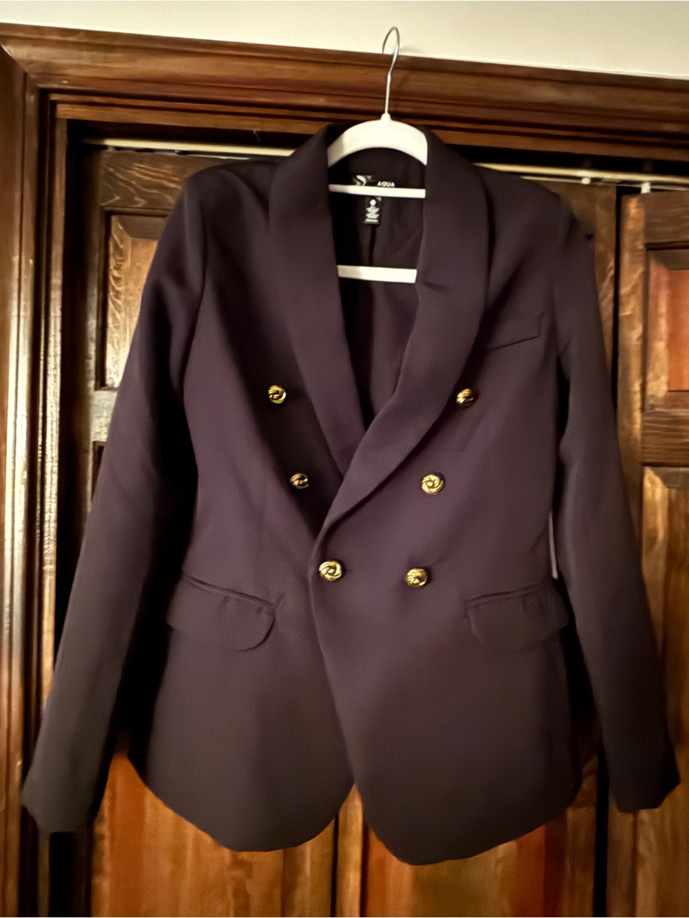 Aqua Black Blazer with Branded Tag